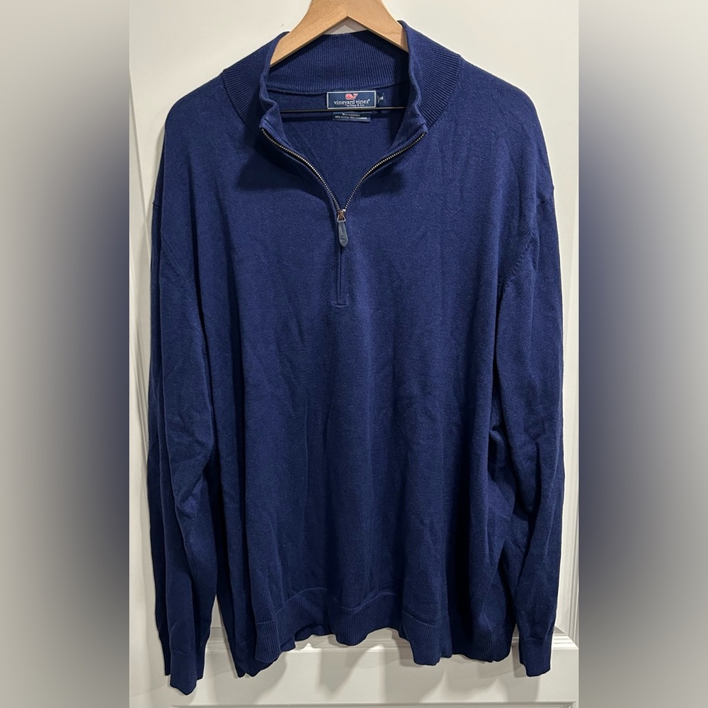 Vineyard Vines Deep Blue Men's Zip-Up Sweater
